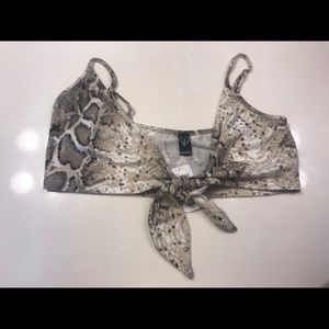 Windsor snakeskin tie cropped top